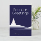 Groeten van het seizoen blauw en wit feestdagenkaart (Staand voorkant)