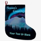 Groeten van het seizoen - Blauwe Aurora Grote Kerstsok (Voorkant)