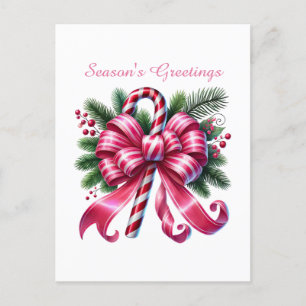 Groeten van het seizoen Candy Cane Feestdagenkaart