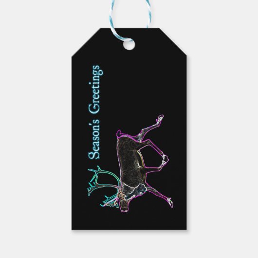 Groeten van het seizoen - Elektrisch Caraïbisch Cadeaulabel (Voorkant)