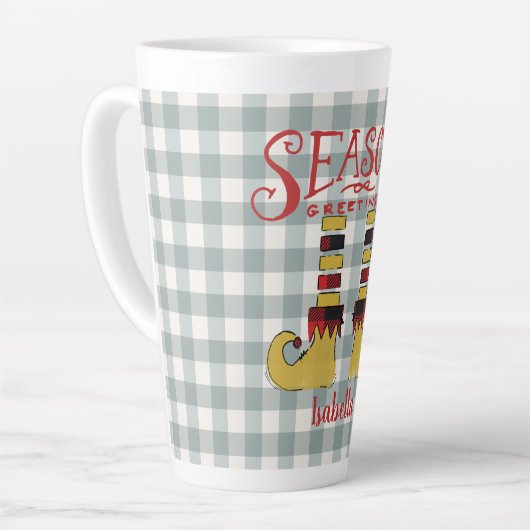 Groeten van het seizoen Elf Shoes Personalized Latte Mok (Linkerhoek)