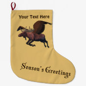 Groeten van het seizoen - Flying Moose Grote Kerstsok (Voorkant)