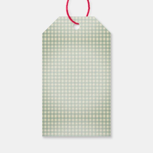 Groeten van het seizoen Gingham Christmas Cadeaulabel (Achterkant)