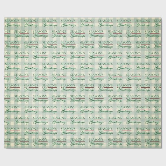 Groeten van het seizoen Gingham Christmas Cadeaupapier (Vlak)