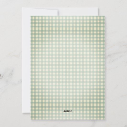 Groeten van het seizoen Gingham Christmas Feestdagenkaart (Achterkant)