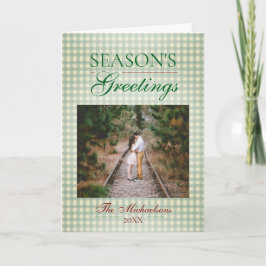 Groeten van het seizoen Gingham Christmas Kaart