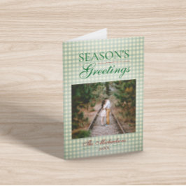 Groeten van het seizoen Gingham Christmas Kaart