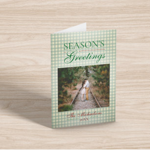 Groeten van het seizoen Gingham Christmas Kaart
