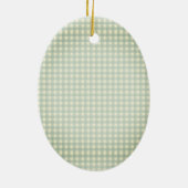 Groeten van het seizoen Gingham Christmas Keramisch Ornament (Achterkant)