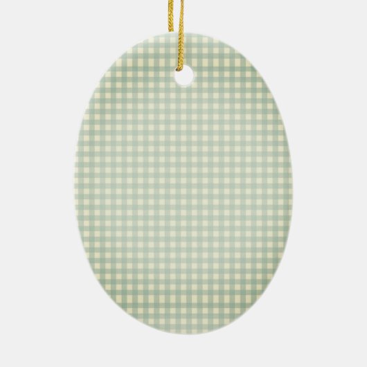 Groeten van het seizoen Gingham Christmas Keramisch Ornament (Achterkant)
