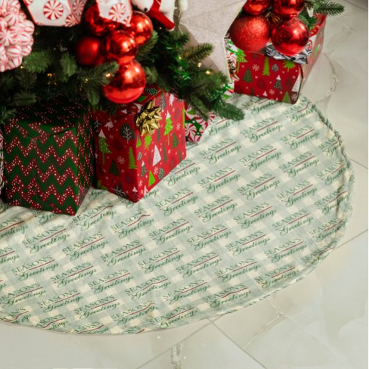 Groeten van het seizoen Gingham Christmas Kerstboom Rok