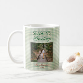 Groeten van het seizoen Gingham Christmas Koffiemok