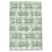 Groeten van het seizoen Gingham Christmas Medium Cadeauzakje (Voorkant)