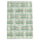 Groeten van het seizoen Gingham Christmas Medium Cadeauzakje (Achterkant)