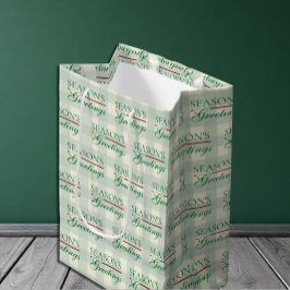 Groeten van het seizoen Gingham Christmas Medium Cadeauzakje