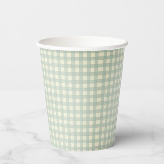 Groeten van het seizoen Gingham Christmas Papieren Bekers (Achterkant)