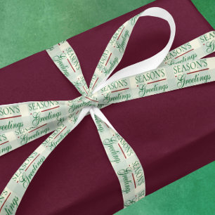 Groeten van het seizoen Gingham Christmas Satijnen Lint