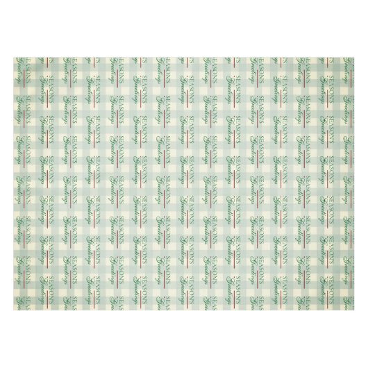 Groeten van het seizoen Gingham Christmas Tafelkleed (Voorkant (Horizontaal))