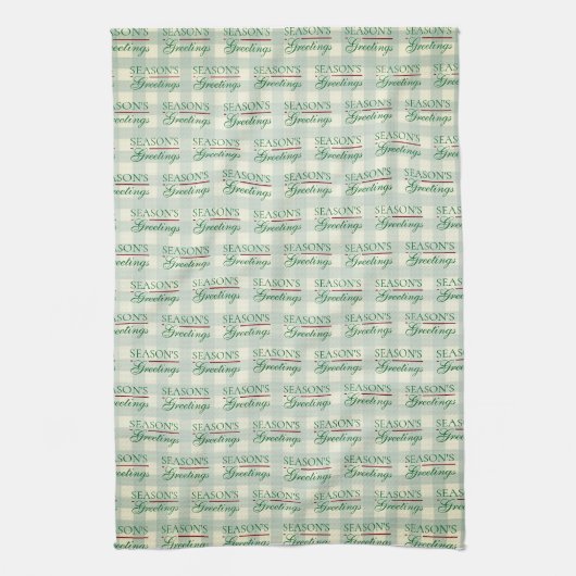 Groeten van het seizoen Gingham Christmas Theedoek (Verticaal)