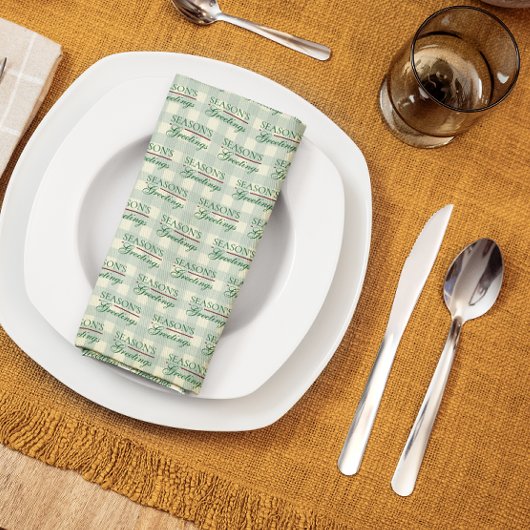 Groeten van het seizoen Gingham Christmas Theedoek