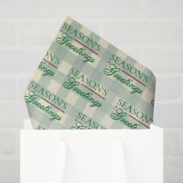 Groeten van het seizoen Gingham Christmas Tissuepapier