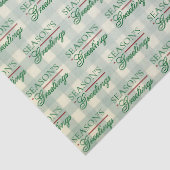 Groeten van het seizoen Gingham Christmas Tissuepapier (Detail)