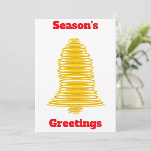 Groeten van het seizoen Gold Bell Kaart (Staand voorkant)