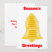 Groeten van het seizoen Gold Bell Kaart (Voorkant / Achterkant)