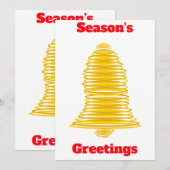 Groeten van het seizoen Gold Bell Kaart (Voorkant / Achterkant)