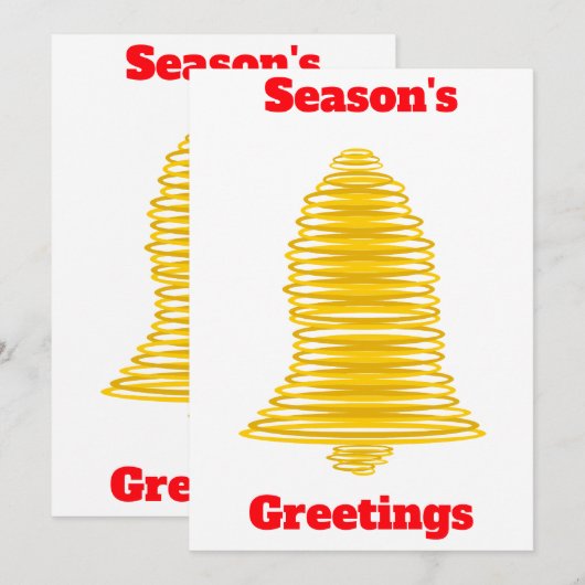 Groeten van het seizoen Gold Bell Kaart (Voorkant / Achterkant)