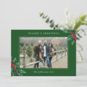 Groeten van het seizoen Groene Aangepaste kerstkaa (Staand voorkant)