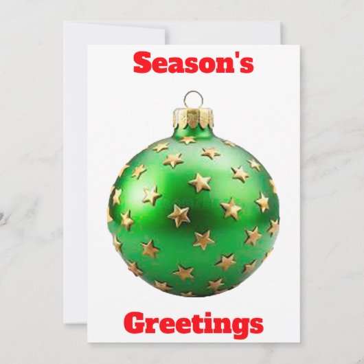 Groeten van het seizoen Groene Ornament Kaart (Achterkant)