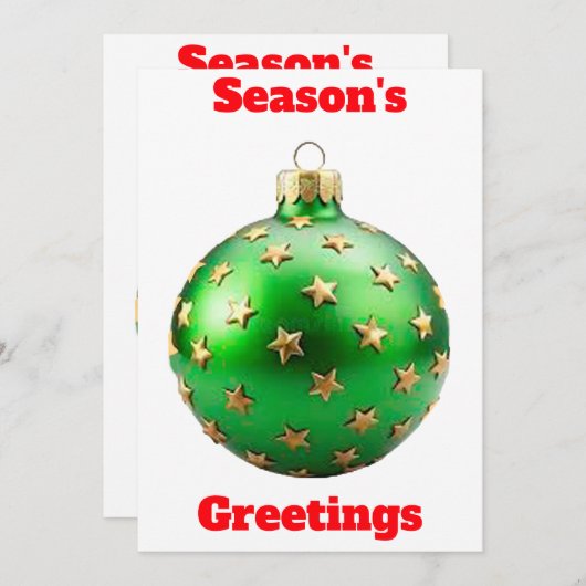 Groeten van het seizoen Groene Ornament Kaart (Voorkant / Achterkant)