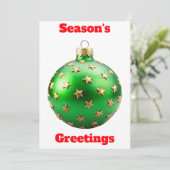 Groeten van het seizoen Groene Ornament Kaart (Staand voorkant)