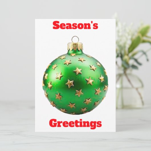 Groeten van het seizoen Groene Ornament Kaart (Staand voorkant)