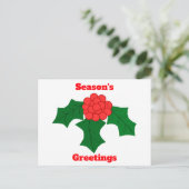 Groeten van het seizoen Holly Briefkaart (Staand voorkant)