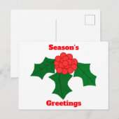 Groeten van het seizoen Holly Briefkaart (Voorkant / Achterkant)