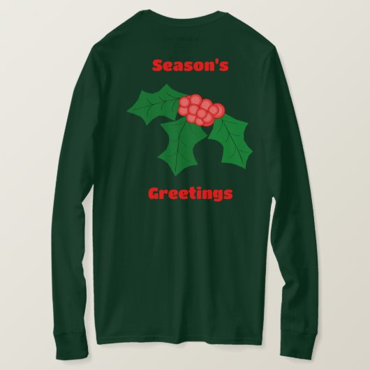 Groeten van het seizoen Holly T-shirt met lange mo (Design achterkant)