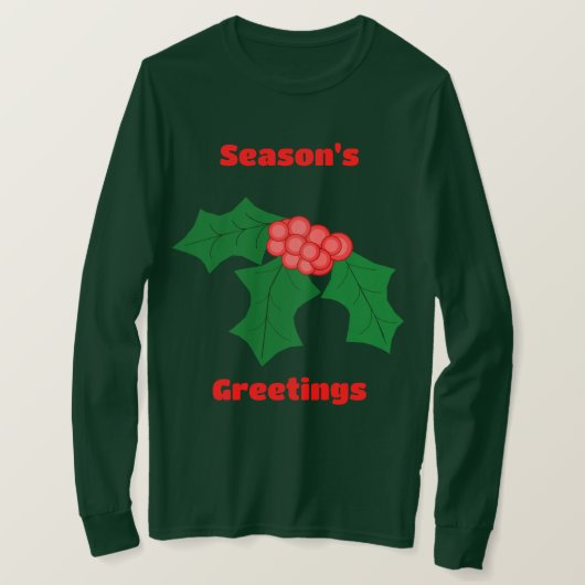 Groeten van het seizoen Holly T-shirt met lange mo (Design voorkant)