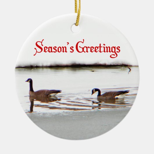 Groeten van het seizoen - Honkers - Canada Gese Keramisch Ornament (Voorkant)