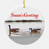 Groeten van het seizoen - Honkers - Canada Gese Keramisch Ornament (Achterkant)