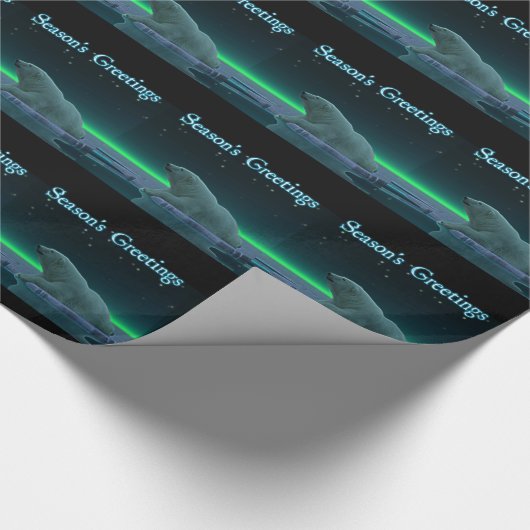 Groeten van het seizoen - Ice Edge Polar Beer Cadeaupapier (Hoek)