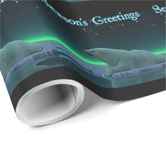 Groeten van het seizoen - Ice Edge Polar Beer Cadeaupapier (Rol Hoek)