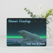 Groeten van het seizoen - Ice Edge Polar Beer Feestdagenkaart (Staand voorkant)