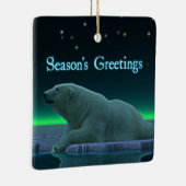 Groeten van het seizoen - Ice Edge Polar Beer Keramisch Ornament (Rechts)
