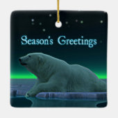 Groeten van het seizoen - Ice Edge Polar Beer Keramisch Ornament (Achterkant)