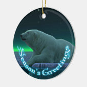 Groeten van het seizoen - Ice Edge Polar Beer Keramisch Ornament (Links)