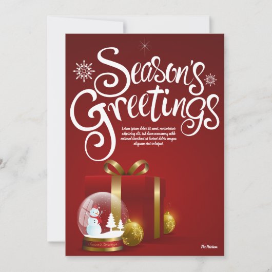 Groeten van het seizoen | Kerstversiering op rood Kaart (Voorkant)