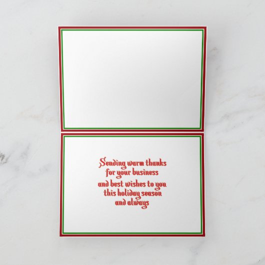 Groeten van het seizoen met pijnbomen (voor bedrij feestdagen kaart (Binnen)