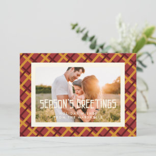 Groeten van het seizoen Mid Century Foto Feestdagenkaart